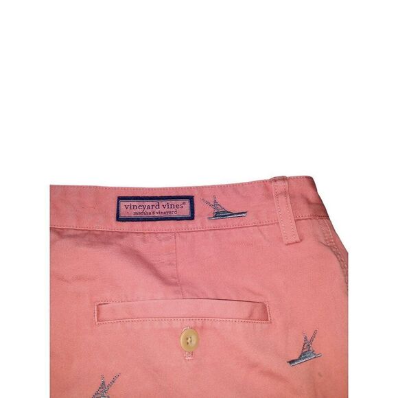Vineyard Vines Island Short Chino Men Sz 36‎ Salmon Travel Summer Casualwear - Picture 9 of 10
